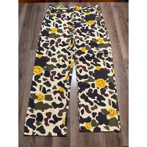 Market Pants Mens Size 36 Multicolor Workwear Chino Smiley Face Camo Print NWT